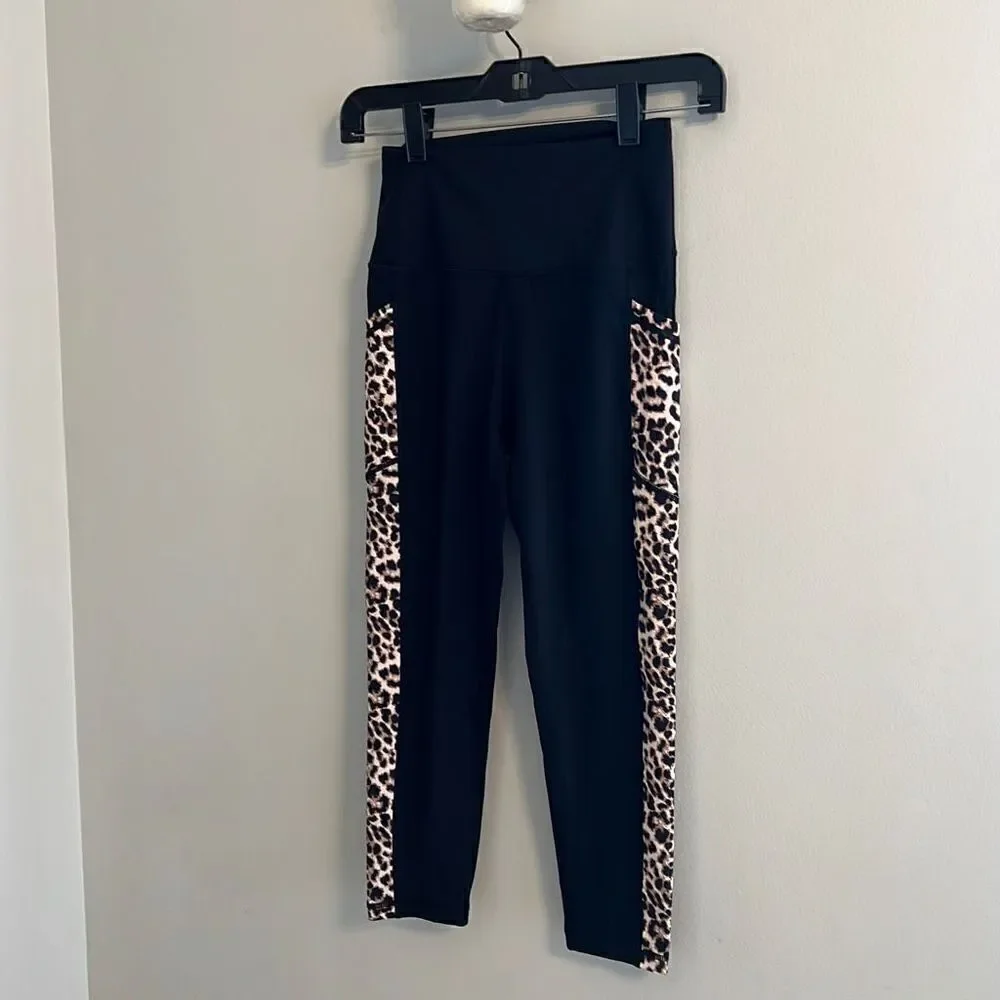 Zyia Active Brilliant Leopard Leggings Black Pocket High-Rise Women’s 4